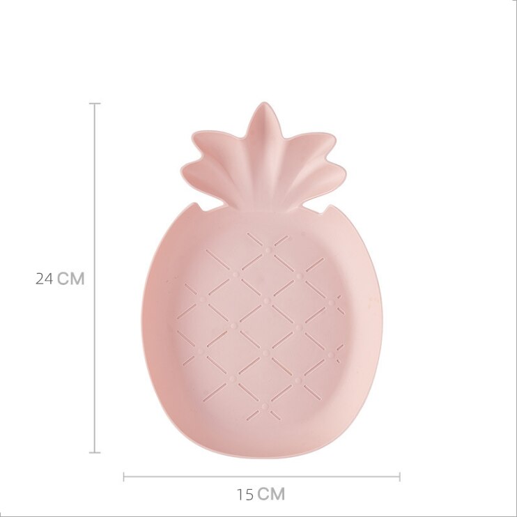 Criativo forma de frutas placa lanche nozes prato bandeja de comida de frutas do agregado familiar placa de serviço de plástico para festa em casa cozinha acessório: Pink Pineapple
