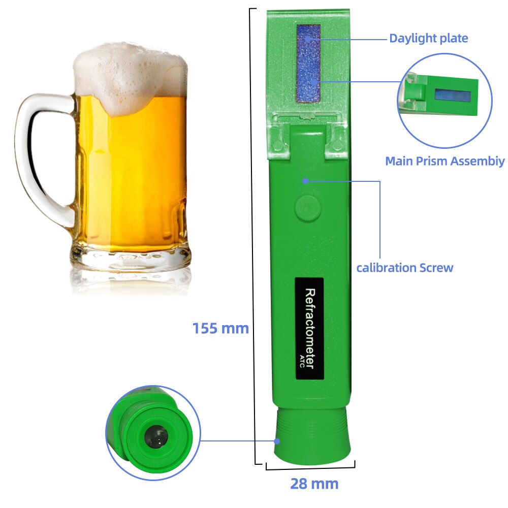 Digitale refractometer 0-55% Brix Vruchtensap Drank Suikergehaltemeter Druivensap Drank Suikergehalte Monitor Test,Solide En Lichtgewicht