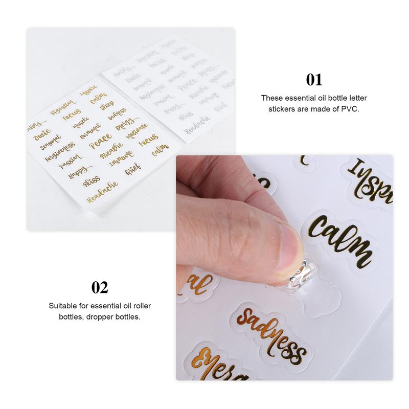 Étiquettes adhésives pour huiles essentielles, étiquette autocollante pour bouteille, étiquette autocollante pour organisateur de bouteilles d&#39;huile essentielle, 10 feuilles