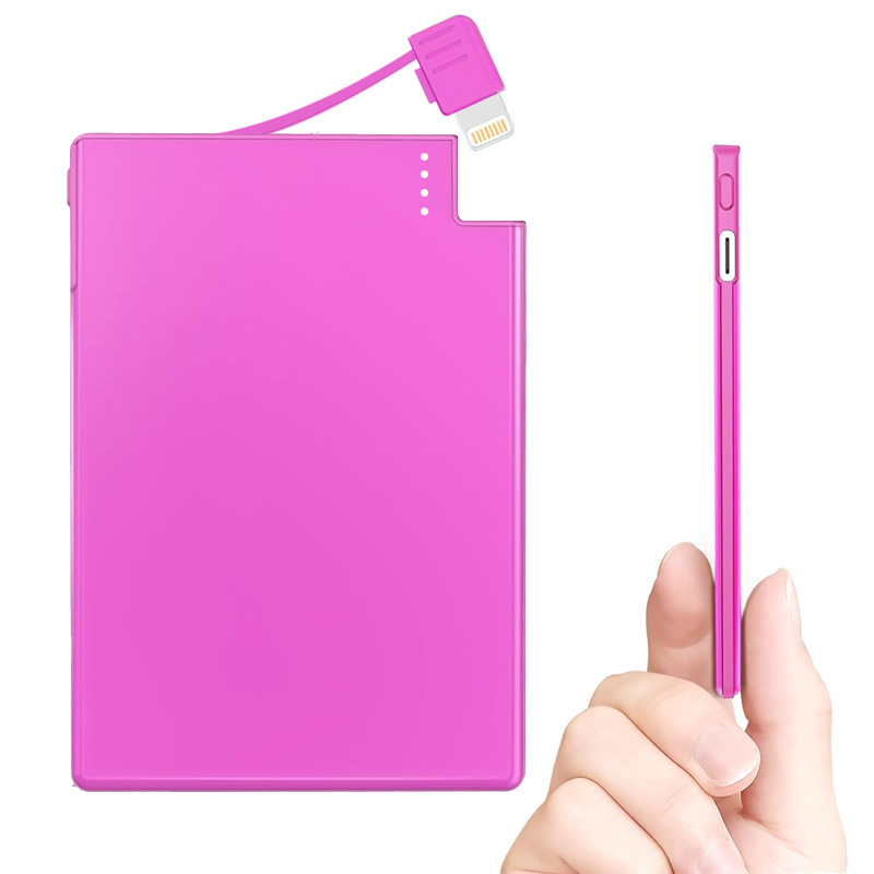 Tntor Mini 4Mm Ingebouwde Powerbank 2500Mah Grote Capaciteit Usb TYPE-C Kabel Tweeweg Snellader Mini Powerbank Voor Iphone Xiaomi: green