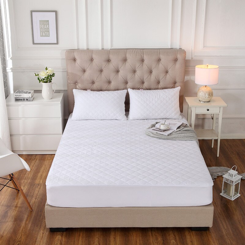 Quilted Waterproof Mattress Cover Brushed Fabric Anti-mite Breathable Knitted Bed Protection Pad Mattress Protector