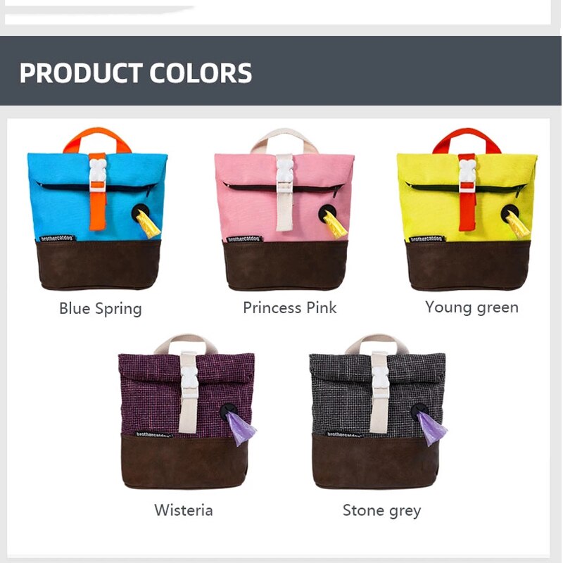 Outdoor Medium Small Dog Backpack Harness Carrier School Bag With Poop Bag For French Bulldog Terrier Bichon Carrying With Leash