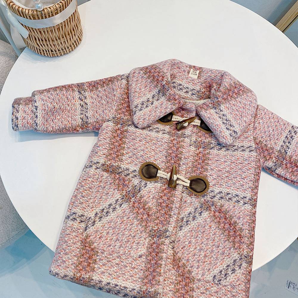 Moda ragazze cappotto Trench abiti invernali caldi bambini bambini dolce addensare velluto misto lana capispalla Casacos cappotti ADK860