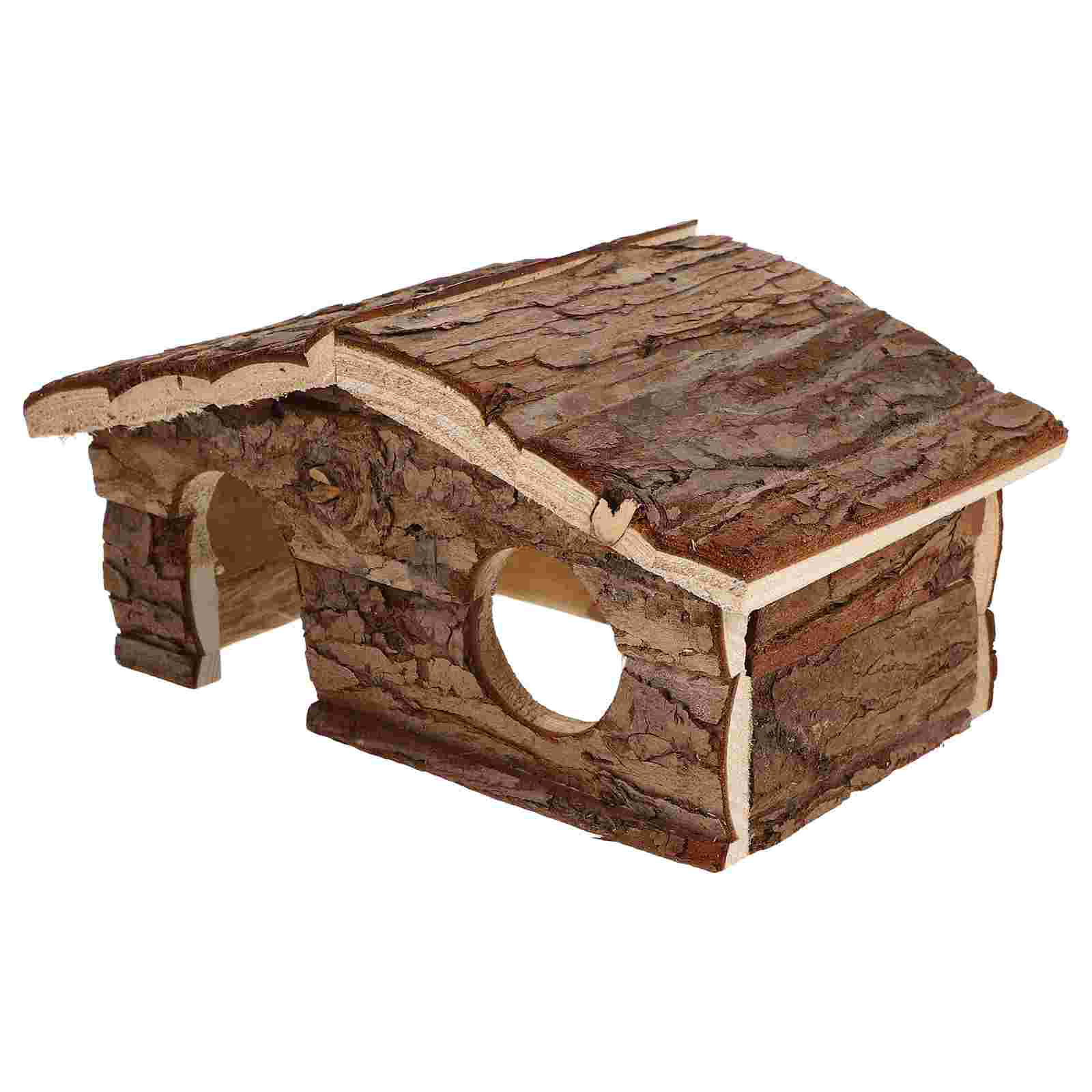 Jaula de refugio para hámster, escondites de cabina de madera, casas de conejillo de indias, cabaña de animales pequeños, juguete para ratón, juguetes de descanso