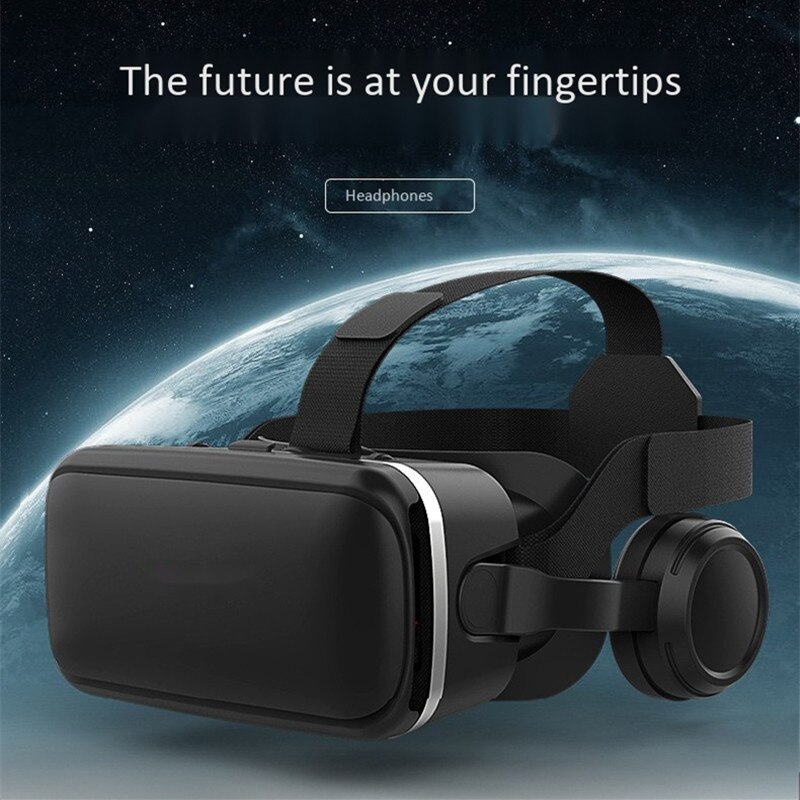 Smartphone Vr Bril 3D Virtual Reality Gaming Head Gemonteerd Met Hifi Headset Game Mobiele Telefoon Film Groothoek Lens