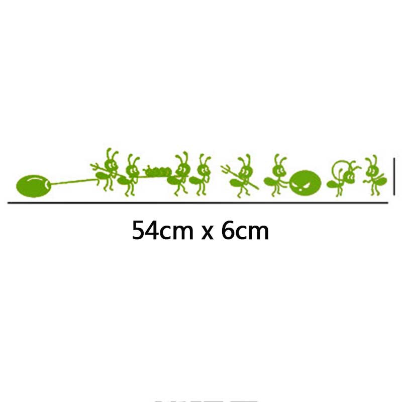 1PC Moving Decoration Sticker Waterproof PVC Home Cute Ant Cartoon: Light Green