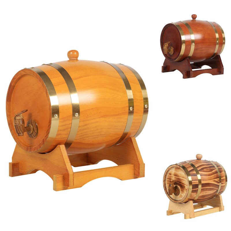 Oak Barrel, 1.5 L / 3 L Oak Storage Barrel Built-In Foil Liner To Store Your Own Whiskey, Beer, Wine, Bourbon, Brandy
