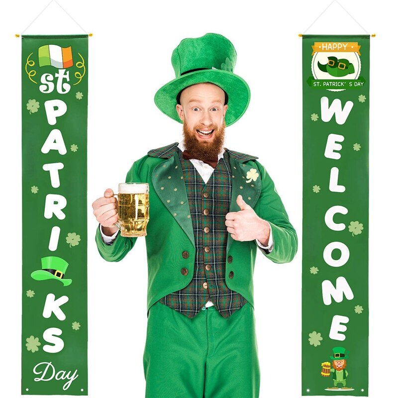 St. Patricks Day Decoratie Shamrock Garland Banner Groene