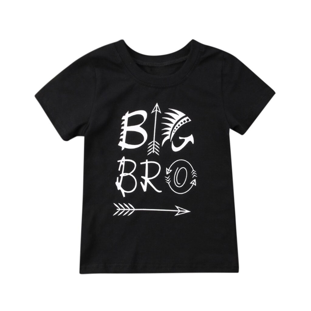 Kleinkind Baby Jungen groß Bruder knapp Gedruckt Kurzarm T-Shirt Spitzen Bluse Neue Jahr Für freundlicher Sommer Kleidung freundlicher # Y: 120