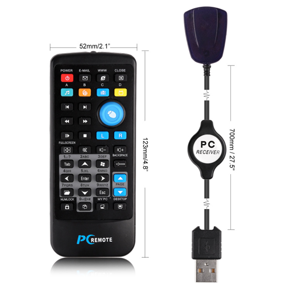 Draadloze pc-muis Afstandsbediening Controller USB-ontvanger IR-afstandsbedieningsgereedschap voor laptop PC Computercentrum Windows 7 8 10 Xp