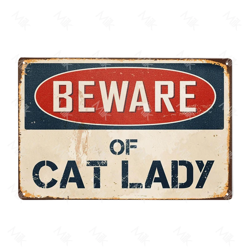 Vorsicht vor Katzenschild – Aluminium – Katzen-Türschilder – Attacke Katze-Schild – niedliche Katzen-Warnschilder für Katzen, Kätzchen-Liebhaber, Zuhause, Zimmer: 20x30cm / Rose Goldene