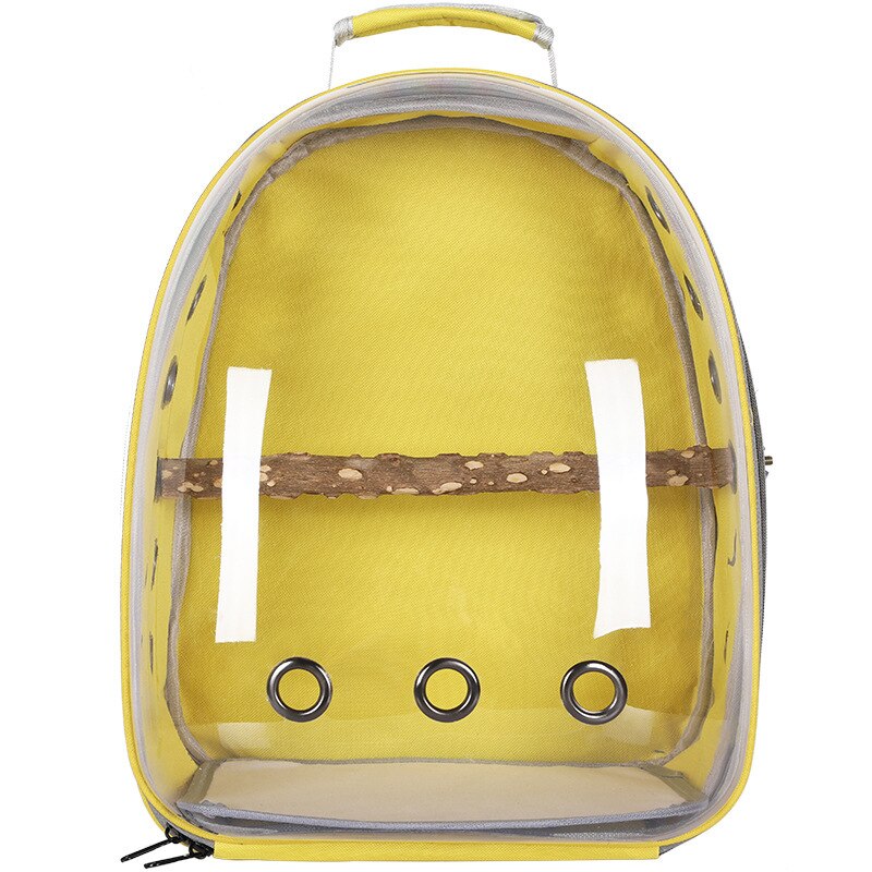 Zaino da viaggio per pappagalli per animali domestici gabbia per uccelli trasparente grande scatola di trasporto per cabina portatile zaino grigio: YELLOW