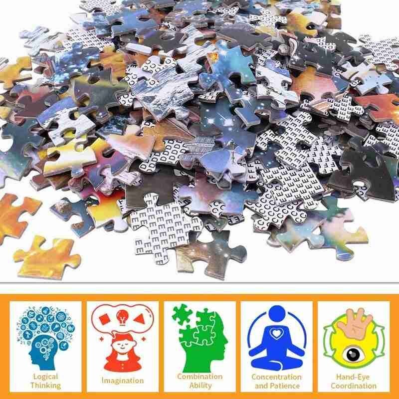 Jigsaw Paper Puzzles 1000 Pieces Self-assembling Scenery Jigsaw Adults Educational Toy Puzzles Puzzles Landscape Toys X0R7