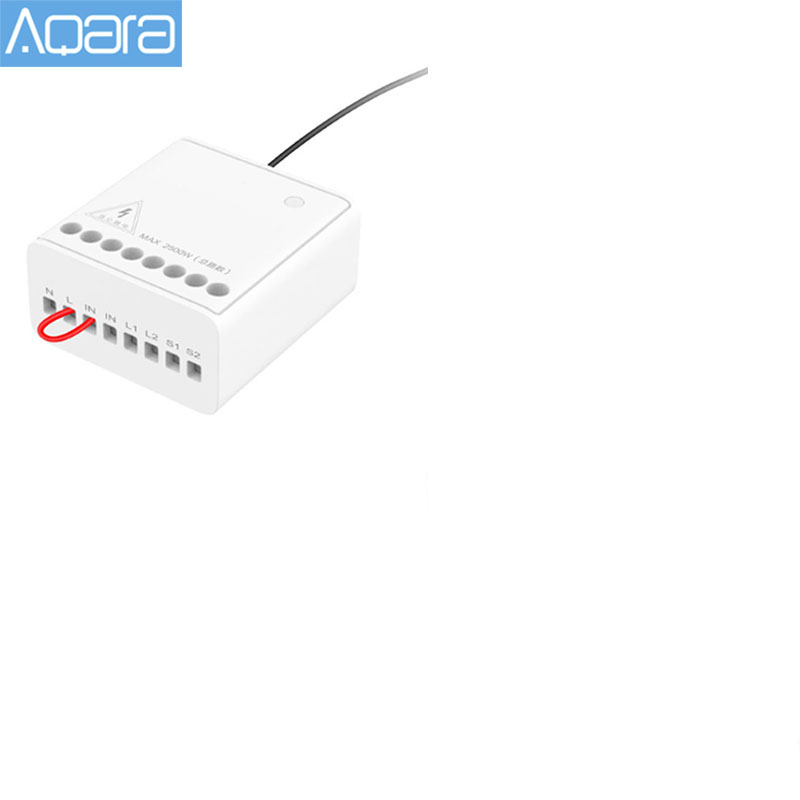 Module de contrôle bidirectionnel Aqara Original contrôleur de relais sans fil 2 canaux fonctionnent pour l'application Mijia et le kit domestique: 1Pcs