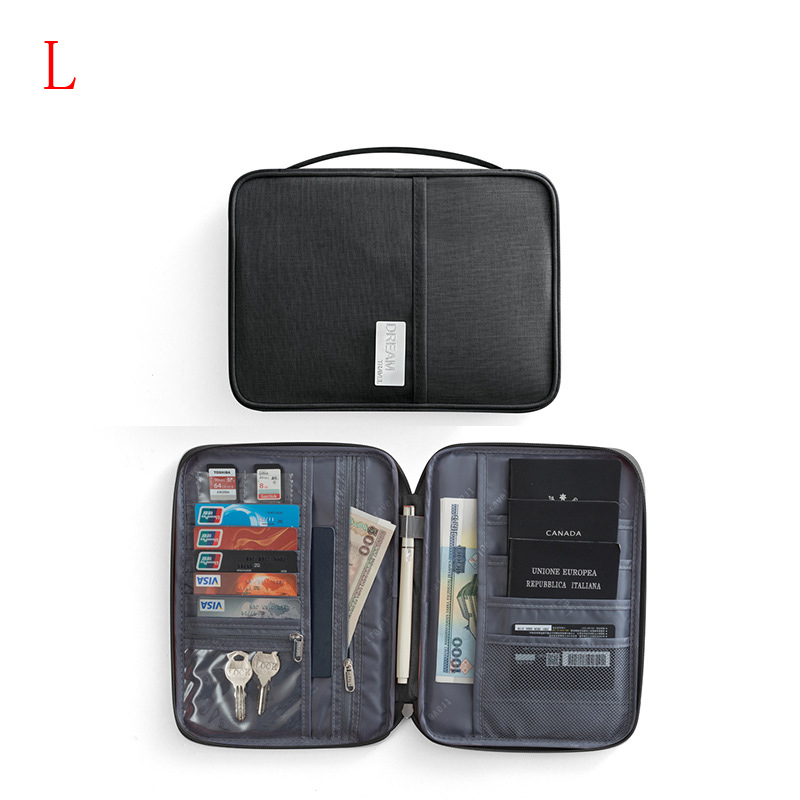 Waterproof Business card holder Passport package Credit Card ID Holders Wallets Travel Cardholder Card pack Clutch bags: black L