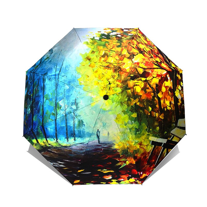 LISM-paraguas plegable para mujer, sombrilla con pintura de Van Gogh, arte chino Sakura, a prueba de viento, Anti-UV, YHS03