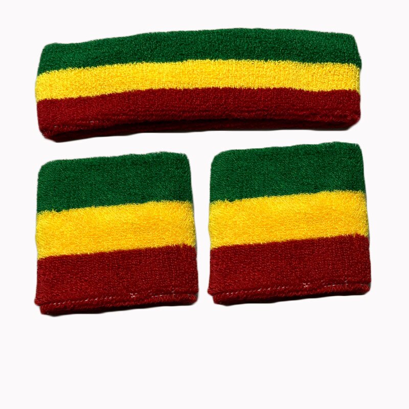 Mannen Vrouwen Sport Polsbandjes Voor Tennis Yoga Hoofdband Volleybal Pols Brace Guard Basketbal Fitness Handdoek Zweetband Head Band: 1 set 09