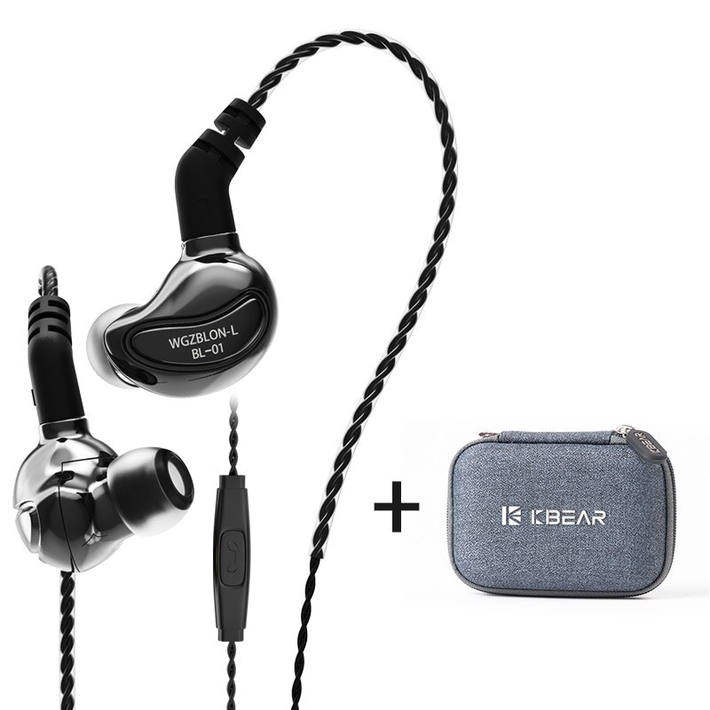 AK BLON BL-01 BL01 10mm Biological Fiber Diaphragm In Ear Earphone bl01 bl03 Sport Earphone BL03 BL05 BL05S blon max bl-max iems: Gun with mic case