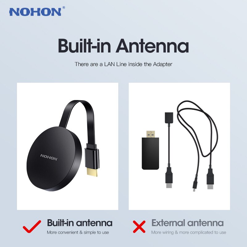 NOHON HDMI Ricevitore Per il iPhone 8 X iPad Samsung Huawei Xiaomi Display Wireless LAN 5GHz Antenna Adattatore Home Theatre istruzione