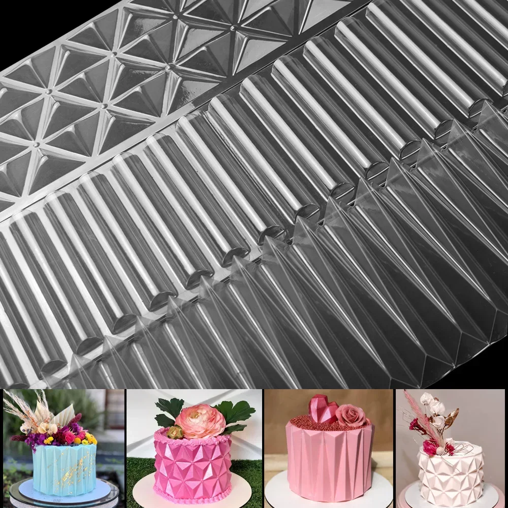 Molde para envolver pasteles de Origami 3D, de plástico, borde de pastel, plantilla para pasteles, utensilios para hornear, accesorios de panadería de Chocolate