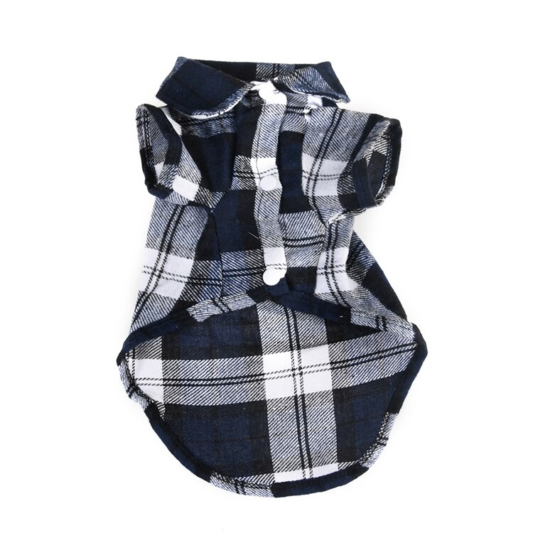 T-shirt à carreaux rayures pour animaux | Chemise pour chien, chiot, coton, manches courtes, grille, petit chien, vêtements printemps chiot Chihuahua, vestes: blue / L