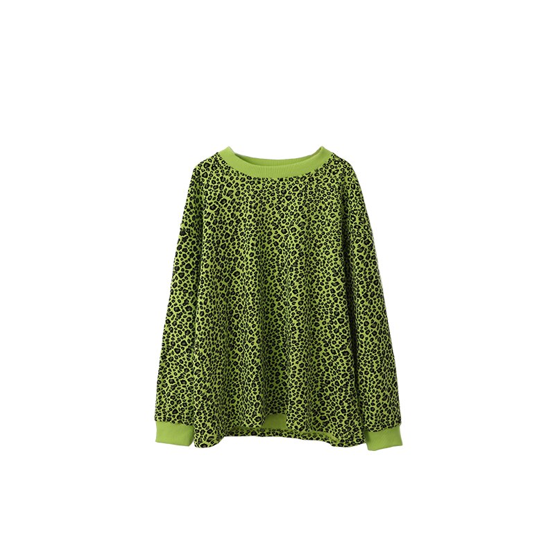 Kids Hip Hop Dancing Outfits Leopard Print Long Sleeve Sweatshirt Streetwear Jogger Pants for Boys Jazz Dance Costume Clothing: green / 170