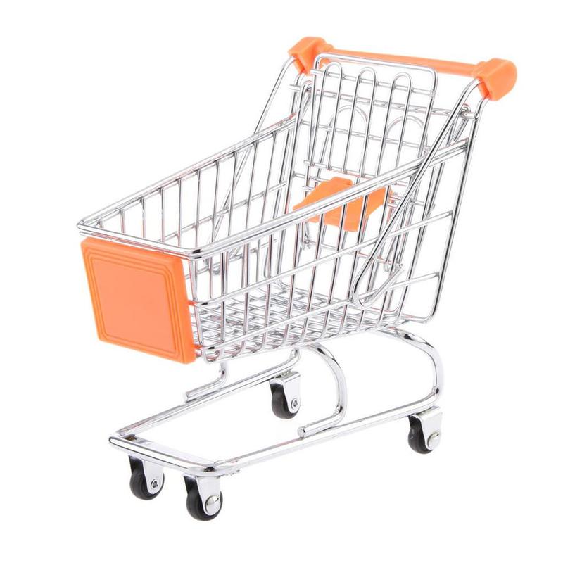 Leuke Mini Winkelwagen Supermarkt Handcart Opslag Kinderen Speelgoed Kantoor Home Decor Prachtig Speelgoed Voor Kinderen