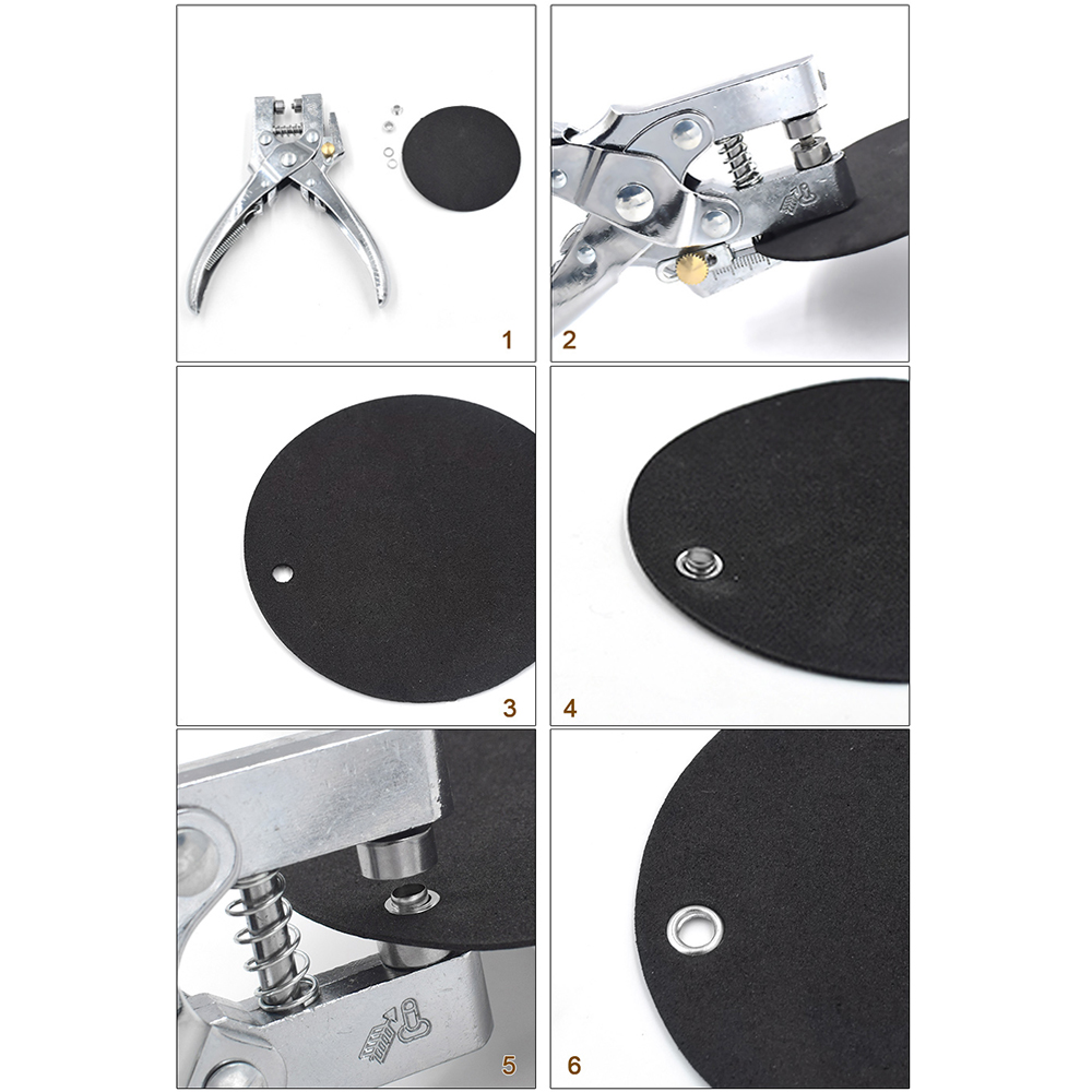 Eyelet Punch 2in1 Eyelet Grommet Pliers Steel Hole Punch Eyelet Setter Kit with 100pcs Eyelet Grommets for Leather Clothes Shoes