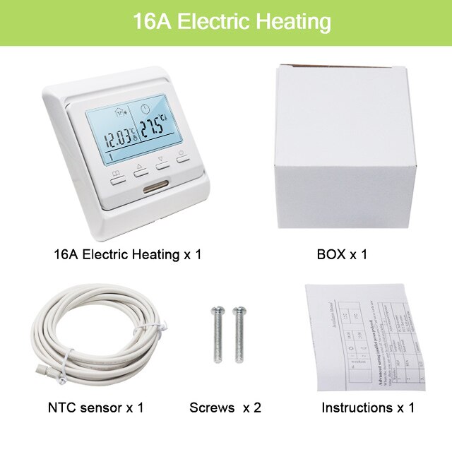 LCD Weekly Programmable Floor Heating Temperature Regulator Controller 16A 230V Air Machanical Thermostat Warm Room Universal: Default Title