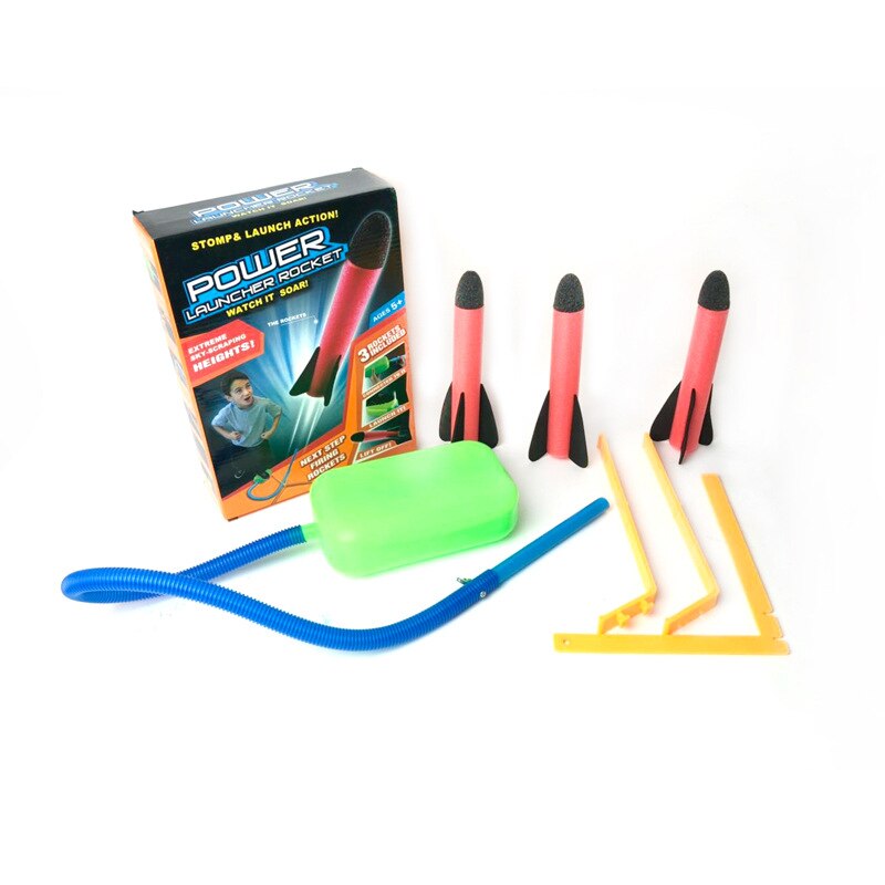 Air pump rocket jump stomp blower foam gun model launcher rocket outdoor game educational toy sports toy for young children kids: Default Title