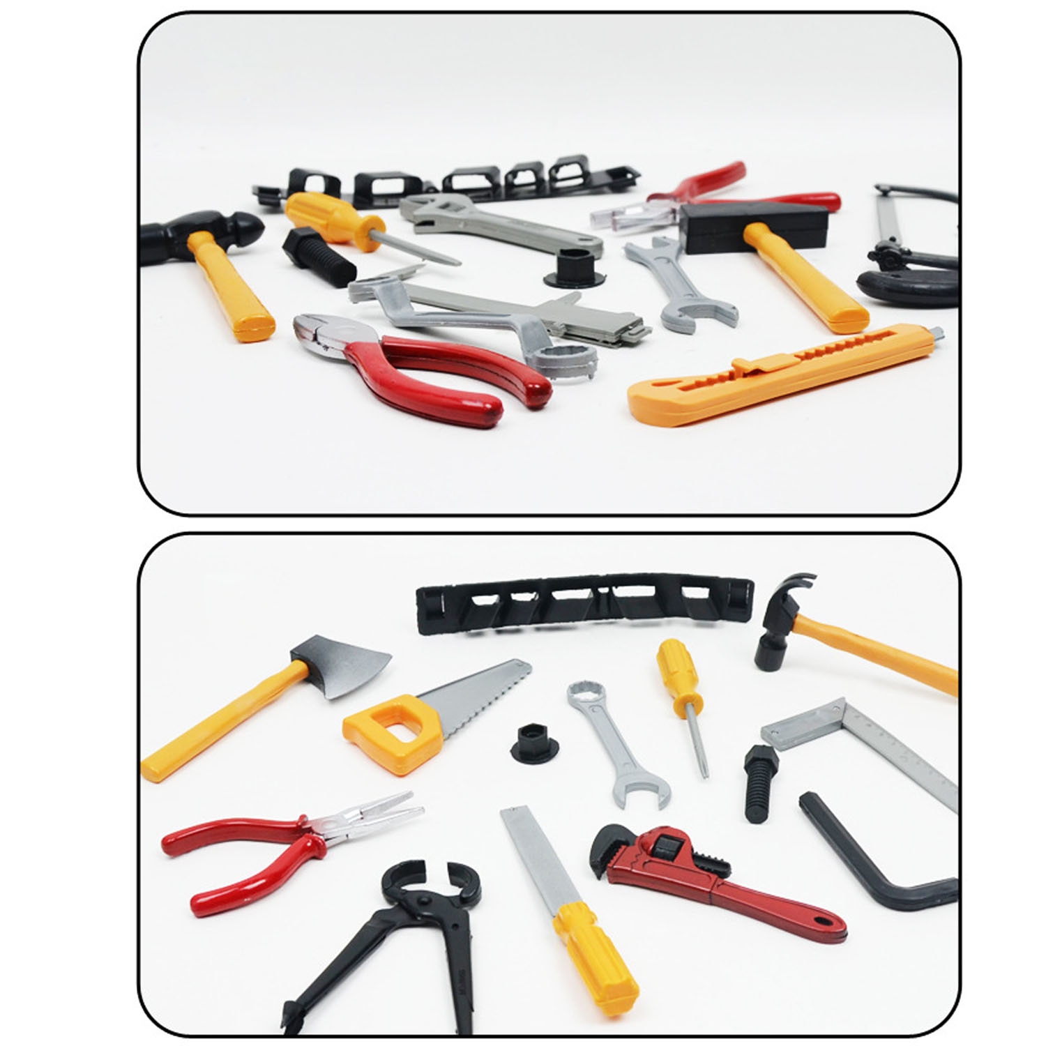 Kids 14 Pcs Plastic Simulatie Reparatie Onderhoud Gereedschap Tangen Hamers Schroevendraaiers Boren Schroeven Sleutels Set Pretend Play Toy