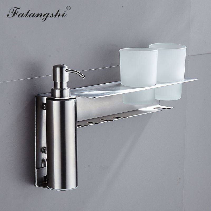 Liquid Soap Dispenser 304 Stainless Steel Multifunction Bathroom Accessories Phone Storage Paper Holder WB8601