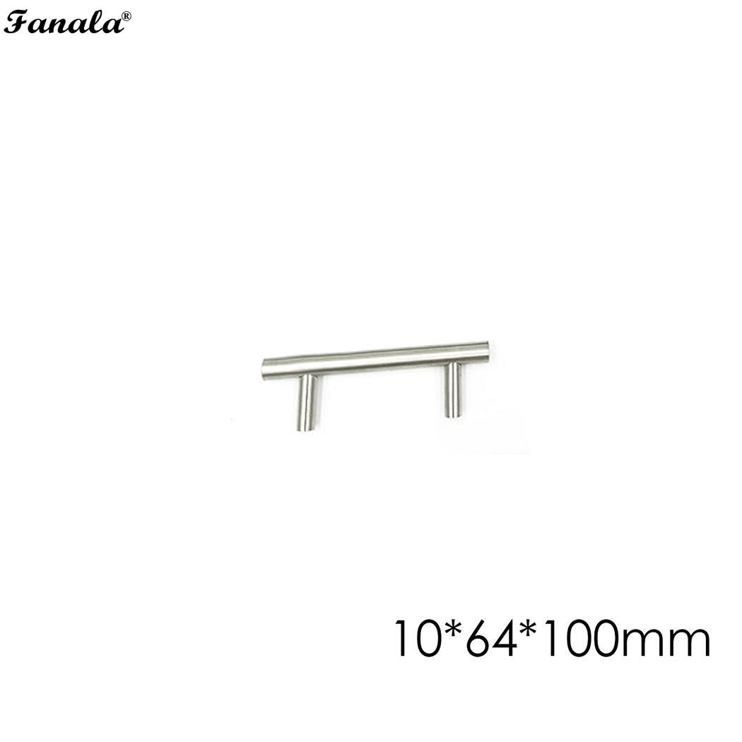 Stainless Steel Brushed Hollow T-handle Cabinet Door Handles Screws Drawer Rod Shape Pull Hardware Silver