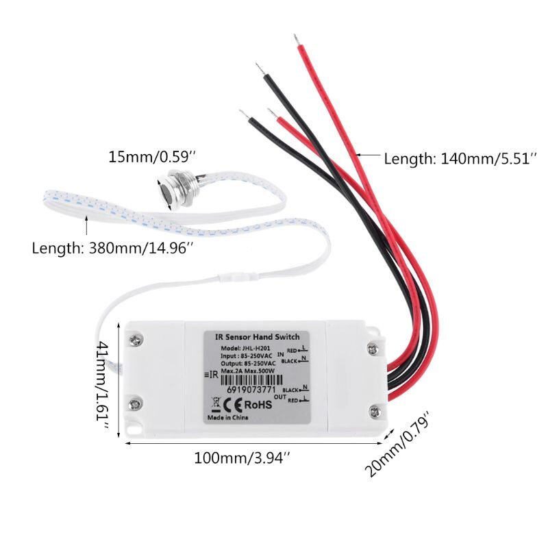 Touchless Ir Motion Sensor Switch On/Off Keukenkast Licht Schakelaar 110V 220V