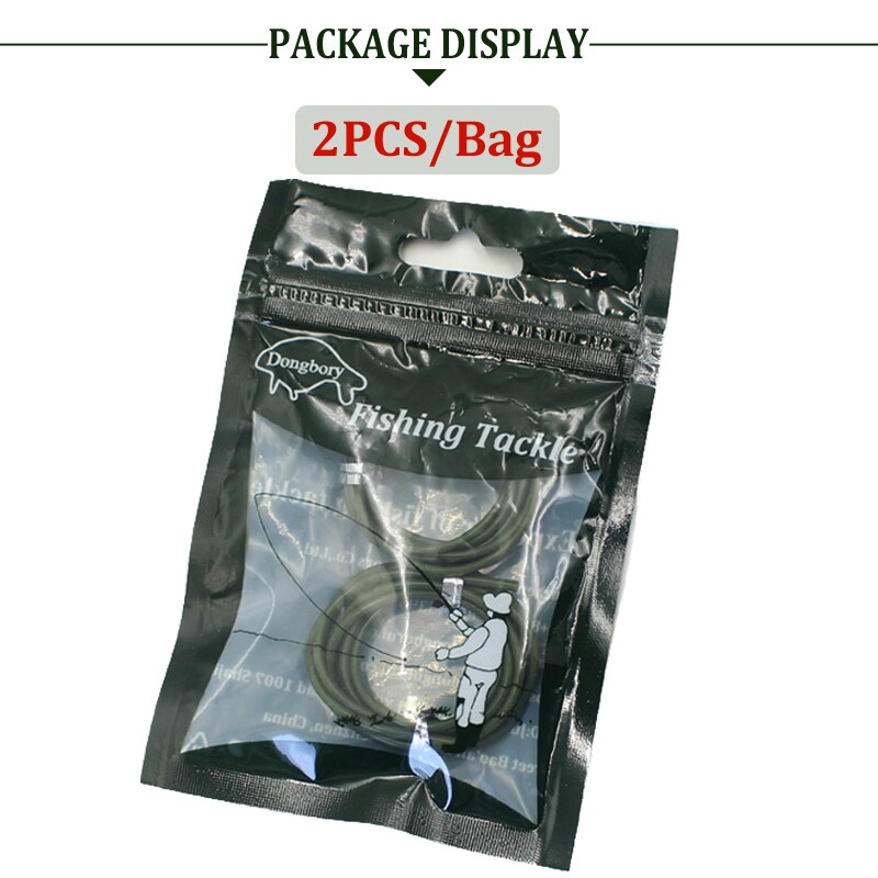 2 pçs acessórios de pesca da carpa shink tubo gancho linha mangas para o equipamento da carpa manga de borracha macio rig tubo manga fingir linha de pesca