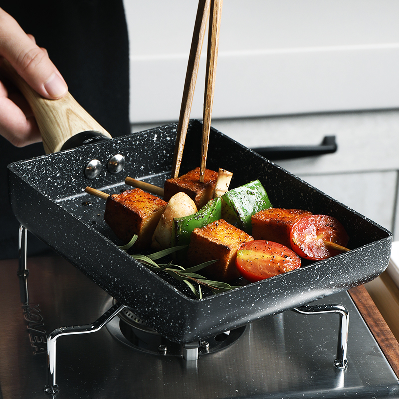 Non-stick Kleine Koekenpan Japanse Stijl Pan Siliconen Schop multifunctionele Gelaagde Omelet Pot