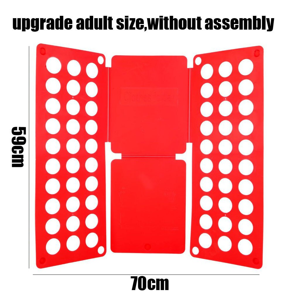 Adult Kids Magic Clothes Folding Board Save Time Quick Clothes Pins T Shirts Jumper Organizer Gadgets for Home Clothes Organizer: NEW-ADULT-RED