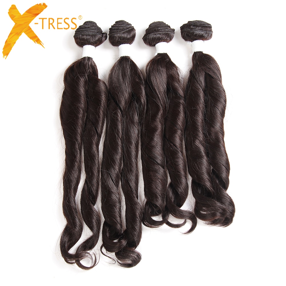 Ombre Schwarz Braun Farbe Synthetische Haarwebart Bündel X-tresse Funmi Lockiges Haar Schuss Erweiterungen 4 Bündel eins Pack Für Eine kopf