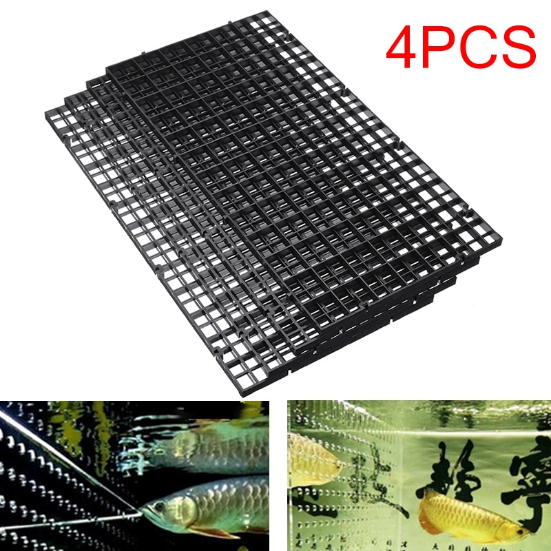 4 stk / sæt 30cm*15cm plastik akvarium isoleringsdeler filter patition bord netdeler holder akvariefilter tilbehør