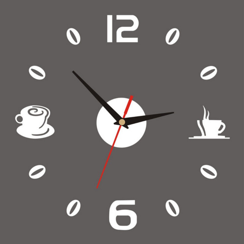 DIY Digital Bar DIY Small Clock Red/Modern 3D Mirror Surface Wall Clock Sticker Home Office Room Decor Clock: S