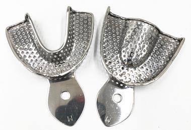 Dental Metal Impression Trays Stainless Steel Impression Tray With Holes Quarter ,Anterior, Small, Medium,Large: medium