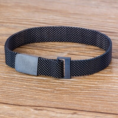 Klassische Edelstahl Magnetische Gittergewebe-Armbinde Armbänder Armbinde 7 Farben Wahl Für Männer und Frauen Liebhaber Armreif Schmuck: Blau