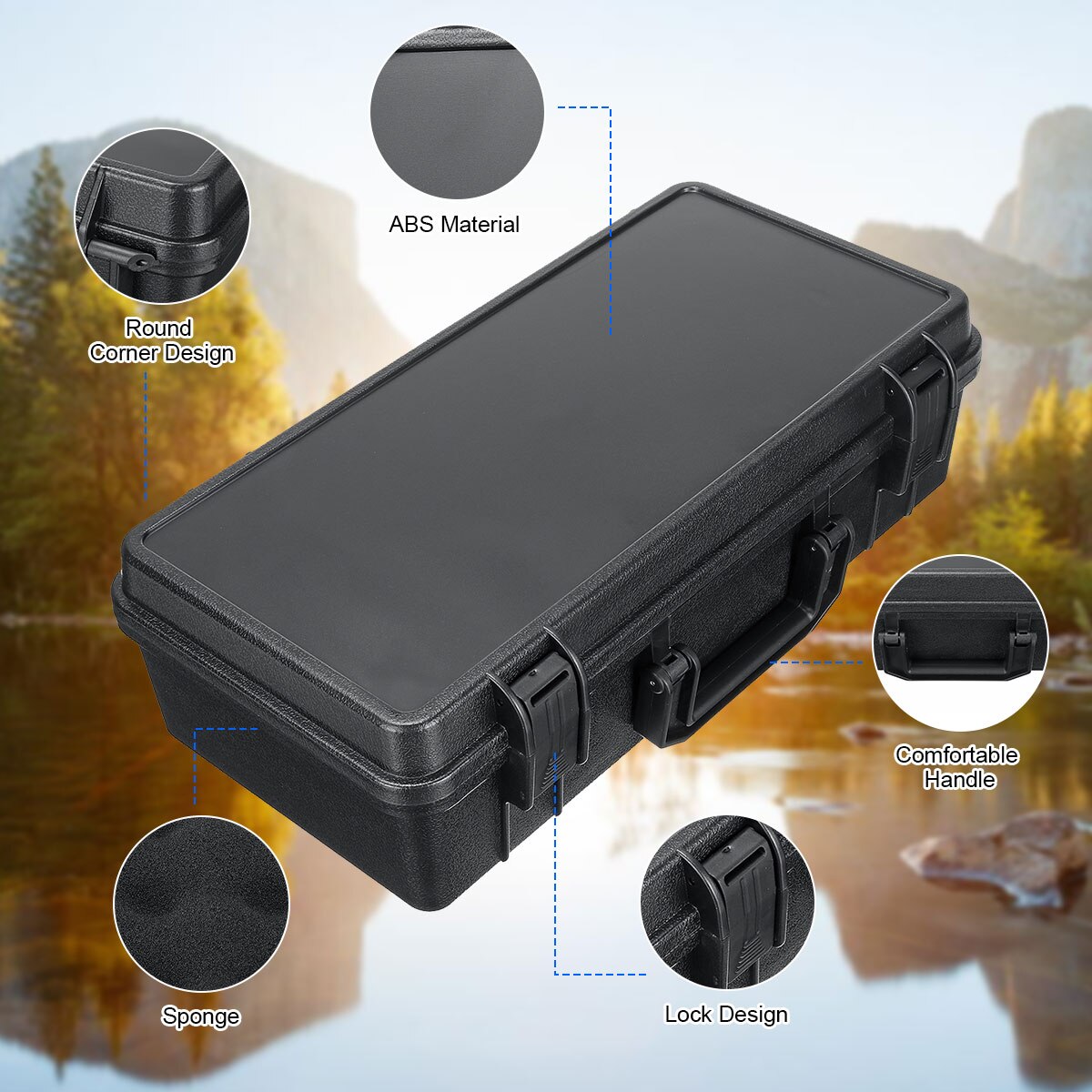 Tool Box ABS Plastic Safety Equipment Instrument Case Portable Dry tool Box Impact Resistant Tool Case with Pre-cut Foam