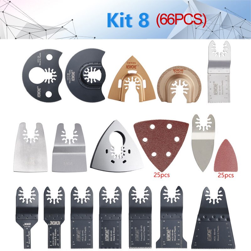 229 Assorted Metal / Wood Quick Release Arbor Universal Fit Multi Tool Oscillating Multitool Wood Saw Blade for ein Multimaster,: Gold