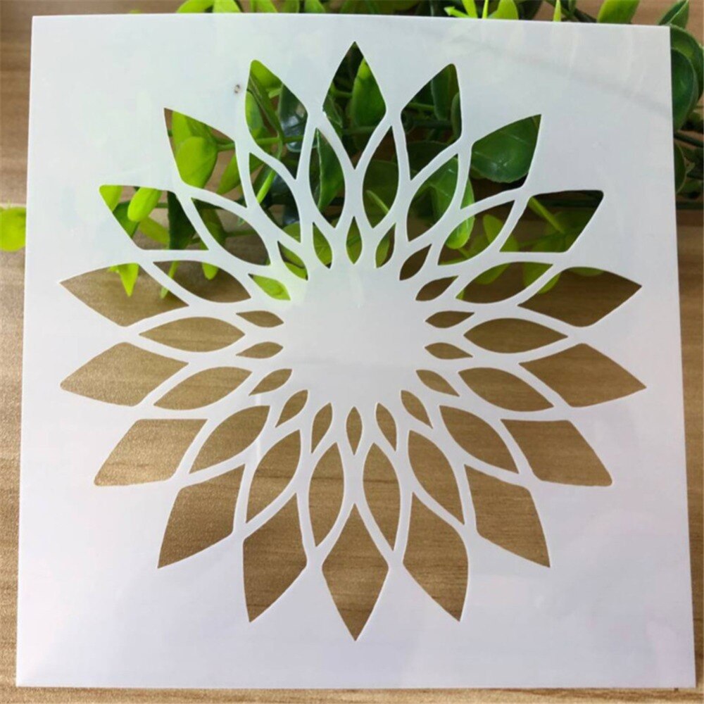 Plantilla de pintura de hojas y flores, álbum de recortes estampado, diario, papel gofrado etiqueta para flor, plantilla hueca: 4