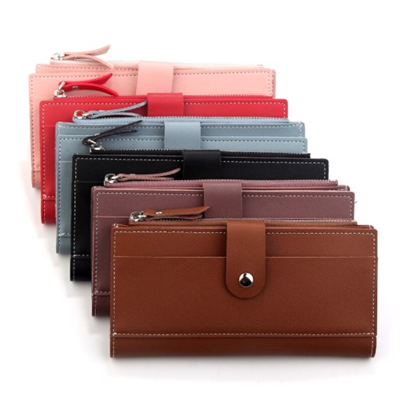 Vrouwen Lange Portemonnee Slanke Mode PU Lederen heren Portemonnee Multifunctionele Billfold Telefoon Credit Card Houder Tas