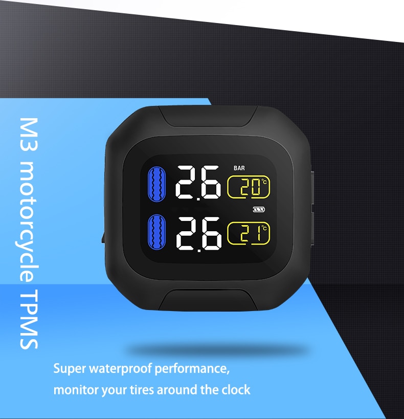 Waterproof Motorcycle tpms tire pressure sensor Real Time Wireless Mini external/internal sensor tire pressure Monitoring System