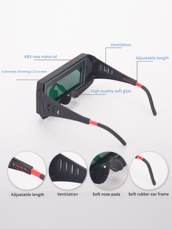 Auto Darkening Welding Helmet Automatic Light Change Auto Darkening Anti- Eyes Shied Goggle Glasses for Eyes Glasses