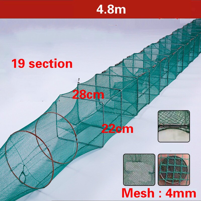 1.1m-20m Shrimp Cage Fishing Net Catcher Trap Foldable Crab Crayfish Lobster Fishing Net Cast Fishing Network Outdoor