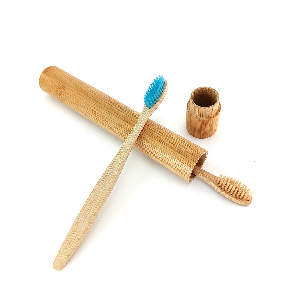 1pc Bamboo Toothbrush +1pc Bamboo Tube Eco Friendly Natural Bamboo Toothbrush Travel Case Soft Head Teeth Brush 2pc Packing